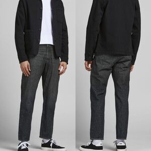 NWT Jack and Jones Washed Black Button Fly Cotton Jeans Loose Chris Size 29 x 34